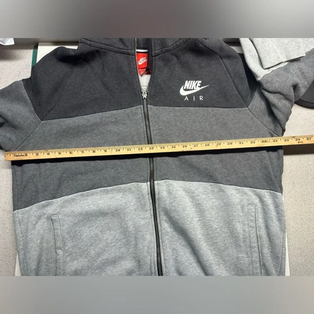 Vintage Nike full zip hoodie in black, charcoal & gray, men's XL Y2K Streetwear